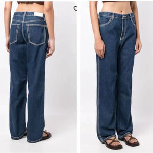 Re/Done Conscious Loose-Fit Contrast-Stitching Jeans. Sz: 28